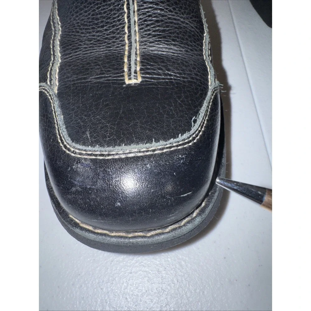 Johnston & Murphy Men's Shoes Size 9 1/2 Loafer Black Slip On Sheep Skin Leather
